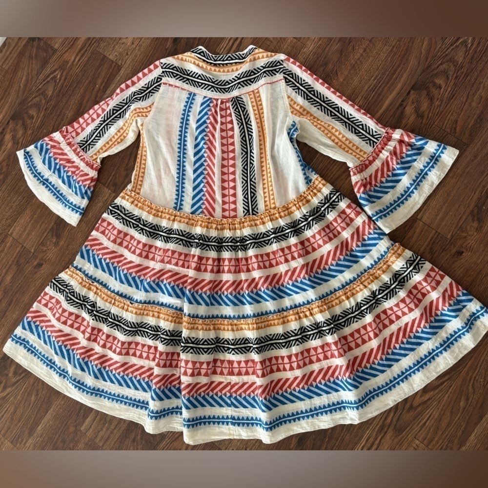 Anthropologie Devotion Twins Embroidered Ella Mini Dress Anthropologie XS Stripe - Picture 11 of 12